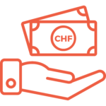 Politique salariale PME avec EnfinFidu Icône d’une main recevant des billets en CHF, symbolisant la politique salariale, la rémunération et la reconnaissance financière au sein d’une PME.