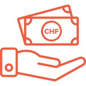 Icône d’une main recevant des billets en CHF, symbolisant la politique salariale, la rémunération et la reconnaissance financière au sein d’une PME.