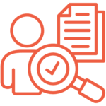 cône représentant la vérification des comptes d’une association avec loupe et document validé