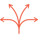 Icône représentant la clarification de la trajectoire stratégique d’une PME avec plusieurs directions possibles