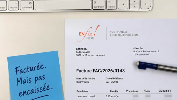 Facture client en attente de paiement illustrant un retard de paiement dans une PME